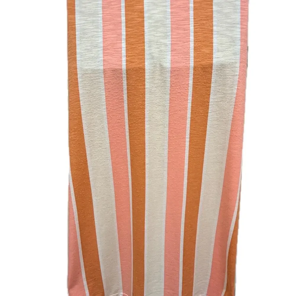 Roxy Coral Orange Stripe Sleeveless Midi Dress Size Medium - Picture 8 of 10
